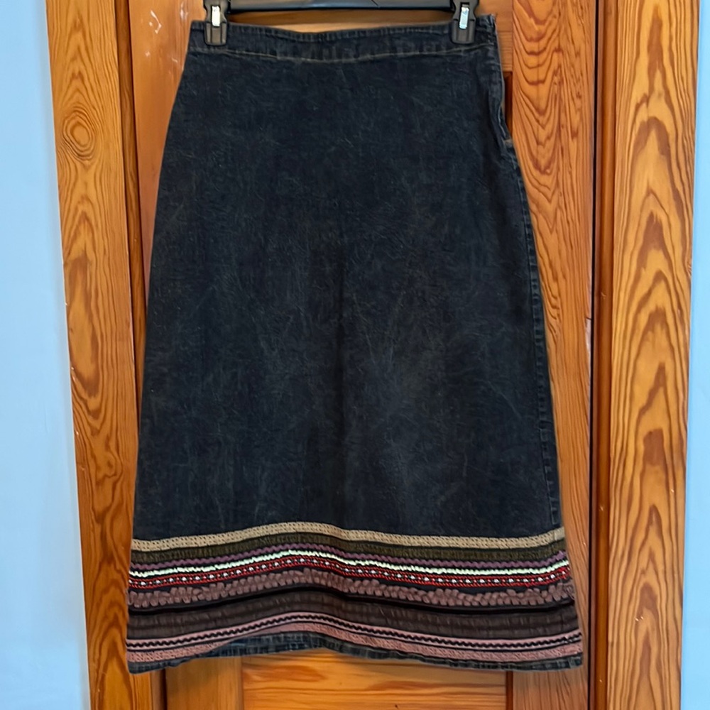 Black Denim Maxi Skirt